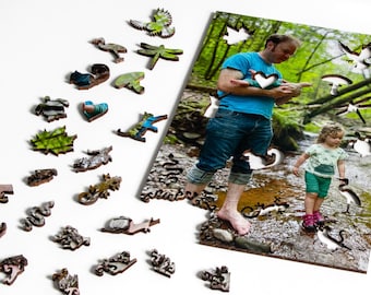 Custom Wood Jigsaw Puzzle - turn your photo into a puzzle, choose size, piece shapes and add whimsies