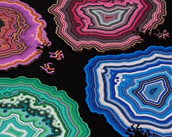 Agate Puzzle - geode inspired wooden jigsaw puzzle
