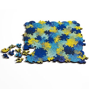 Baffling Bubbles Puzzle challenging wood jigsaw puzzle Chris Yates collaboration happy swamp