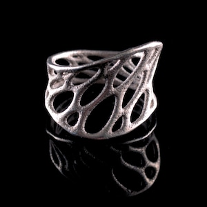 1-layer twist ring 3D printed stainless steel image 1