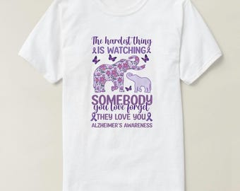 Någon du älskar Elefant - Demens/Alzheimers medvetenhetströja, rund hals, T-shirt