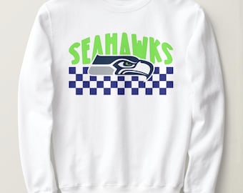Seahawks Checkered Crewneck, Tee