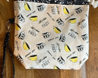 La vie est courte • Parlez vite - Sac à projets à cordon SPARKLE HANDLE - tricot - crochet - couture