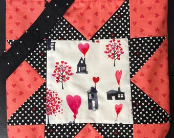 Sac à projet matelassé - Sac à tricoter en crochet pour la Saint-Valentin