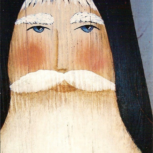 Prim Folk Art Santa / St. Nick Ironing Board E-Pattern by Donna Atkins. DIY Painting Craft.