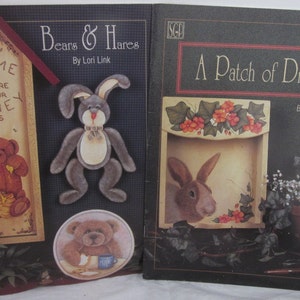 2 Lori Link decorative painting books, Bears & Hares and A Patch of Dreams, DIY Patterns. Bunnies, Teddy Bears and more. image 1