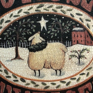 LIGHTHOUSE or SHEEP Primitive Folk Art Christmas prints. All Is Calm, All Is Bright... Do You See What I See image 4