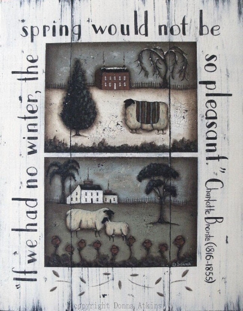 Bronte's Spring, a New England Style Primitive Folk Art Sheep Charlotte ...