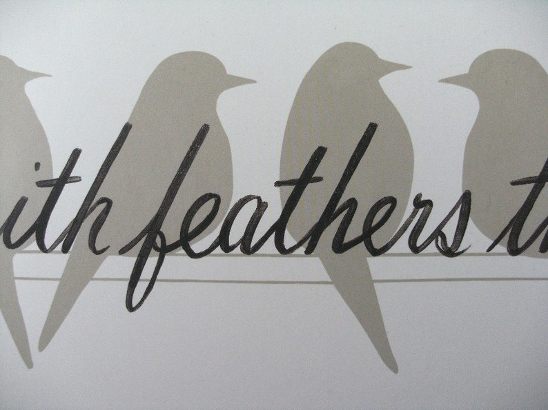 Hope is the thing with feathers, an Emily Dickinson quotation yard-long bird silhouette print by Donna Atkins image 3