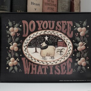 LIGHTHOUSE or SHEEP Primitive Folk Art Christmas prints. All Is Calm, All Is Bright... Do You See What I See image 5