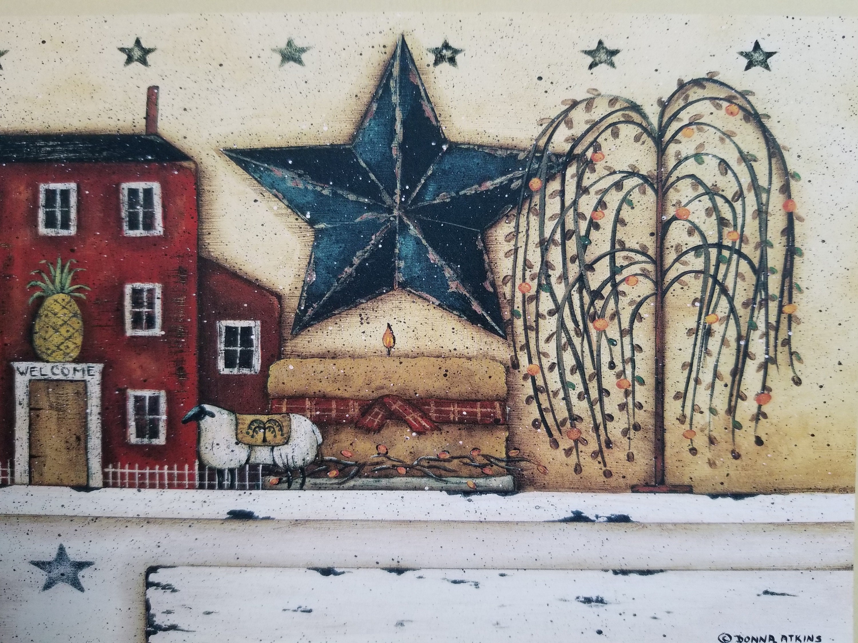 STILL LIFE Mini Primitive Folk Art Print by Donna Atkins. Etsy