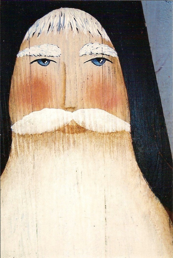 Prim Folk Art Santa / St. Nick Ironing Board E-Pattern by Donna Atkins. DIY Painting Craft.