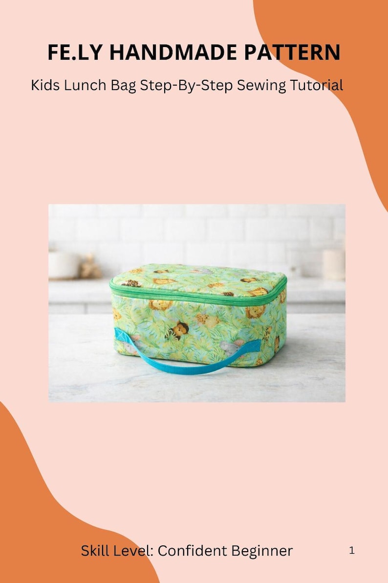 Kids Insulated Lunch Bag Sewing Pattern Clip-on Lunchbox Zippered Box ...