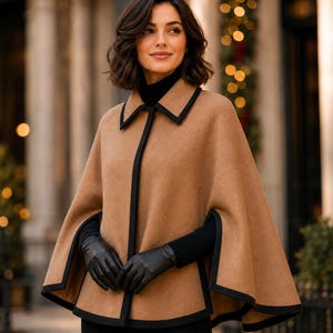 Cartamodello per poncho/mantello in PDF, cartamodello per cappotto/mantello da donna, cappotto invernale fai da te, colletto/mantello, download immediato