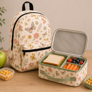 Backpack & Lunch Bag Sewing Pattern Bundle PDF School Bag + Insulated Lunch Tote DIY Kids Bag Pattern Instant Download