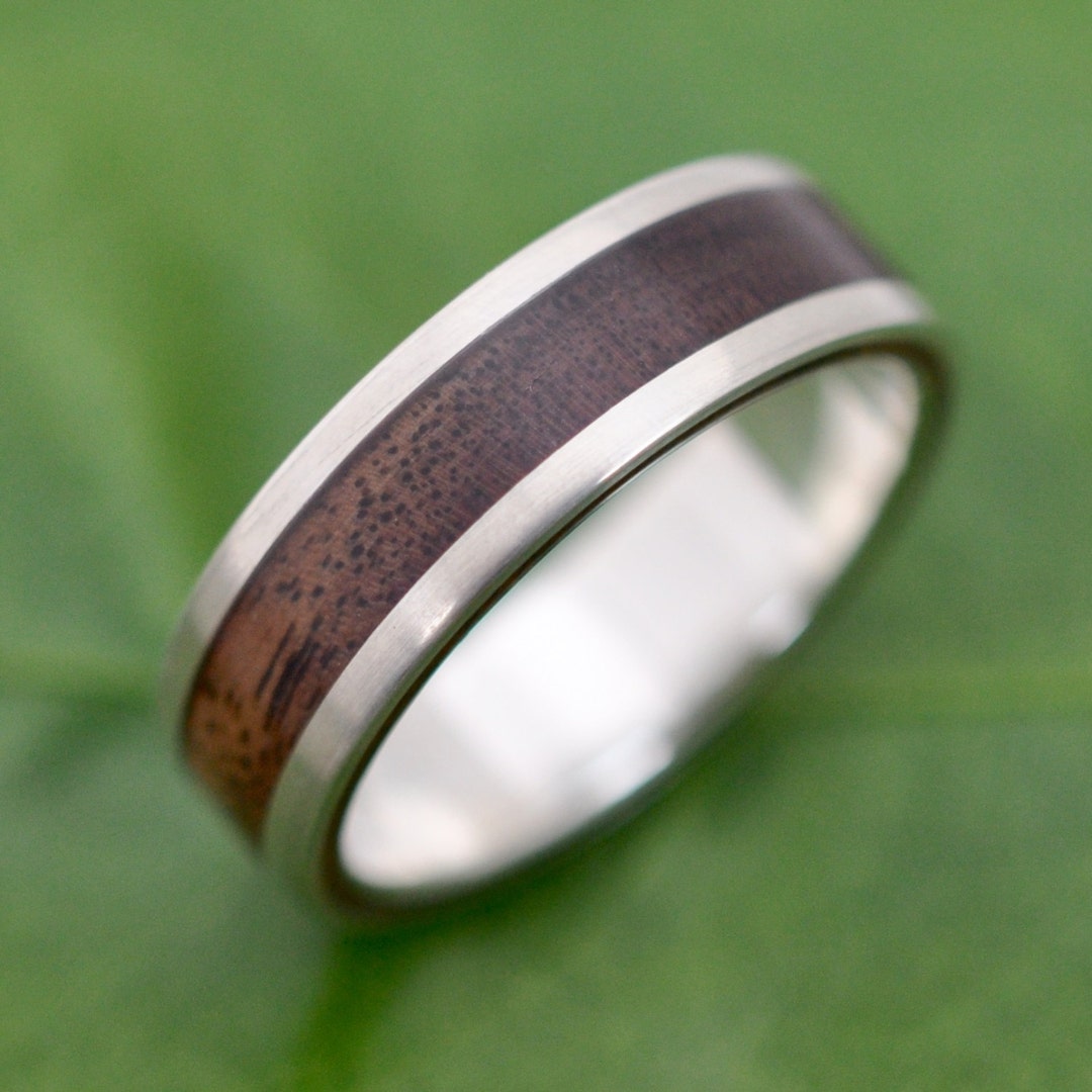 Kentucky Black Walnut Wood Ring Lados Recycled Sterling - Etsy
