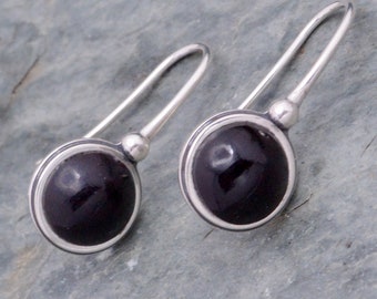 Eclipse Earrings - Patacon seed Earrings, recycled sterling silver earrings, drop earrings, black earrings, ecofriendly earrings