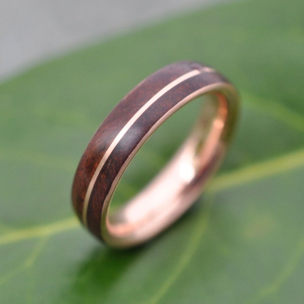 Rose Gold Wood Ring - Etsy