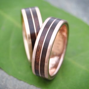 Lados Linea Nacascolo Wood Ring, Yellow Gold Wood Ring, Gold Wood Wedding Ring, Custom Wedding Band, Custom Ring, Mens Ring