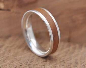 Made to Order Wood Wedding Band: Use Your Own Meaningful Materials