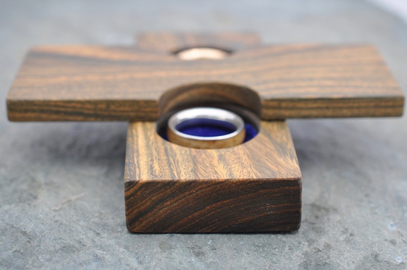 Wood Wedding Ring Box Proposal Ring Box ring bearer box with magnetic closure Guayacan Wood Lignum Vitae double ring box