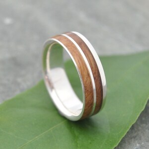 Un Lado Asi Ring, Kentucky Bourbon Barrel Ring, Sterling zilveren ring, trouwring, zilveren trouwring, aangepaste ring, aangepaste trouwring