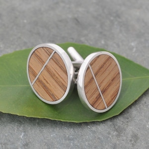 Bourbon Barrel Cufflinks, Solsticio - Wood Cufflinks, Groomsmen Gift, Whiskey Cufflinks, Bourbon Cufflinks, Kentucky Wedding, Bourbon Gift