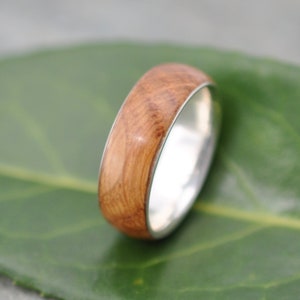 Bourbon Barrel Ring, Ecofriendly Ring, Whiskey Barrel Ring, Kentucky Bourbon Barrel Band, Silver Ring, White Gold Ring