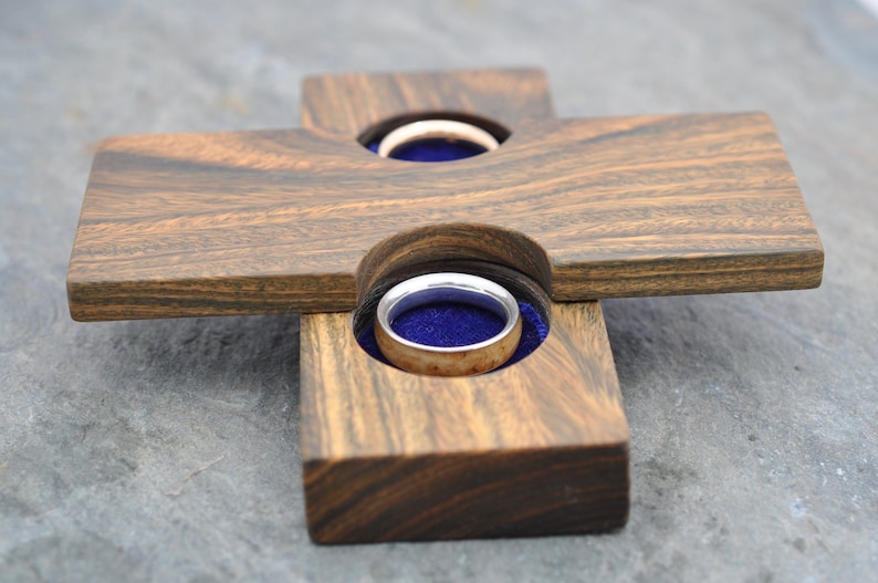 Wood Wedding Ring Box Proposal Ring Box ring bearer box with magnetic closure Guayacan Wood Lignum Vitae double ring box