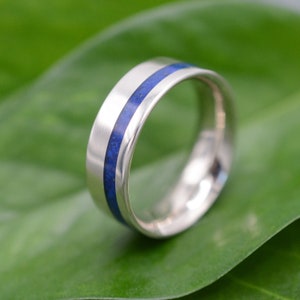 Equinox Lapis Lazuli Ring:  Recycled Solid 14k White Gold Eco friendly Ring