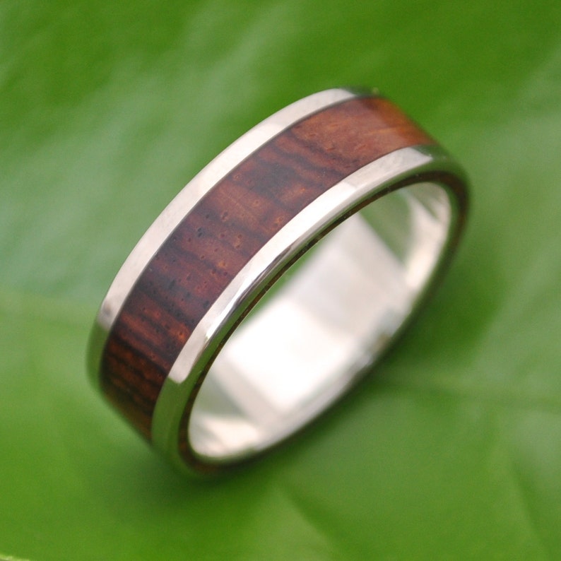 White Gold Wood Wedding Band Lados Nambaro Cocobolo Wood - Etsy UK