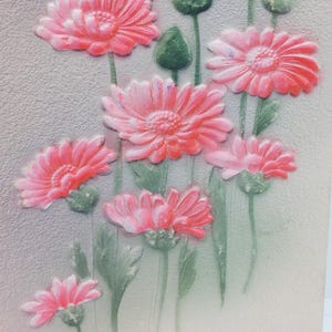 Carte postale vintage en relief Fleurs rose vif N. & Co. Toronto
