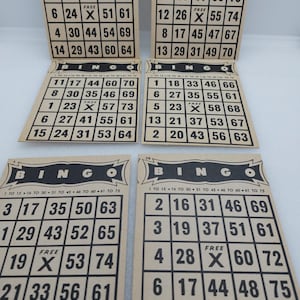 6 cartes de bingo en carton vintage idéales pour le bricolage, les journaux indésirables