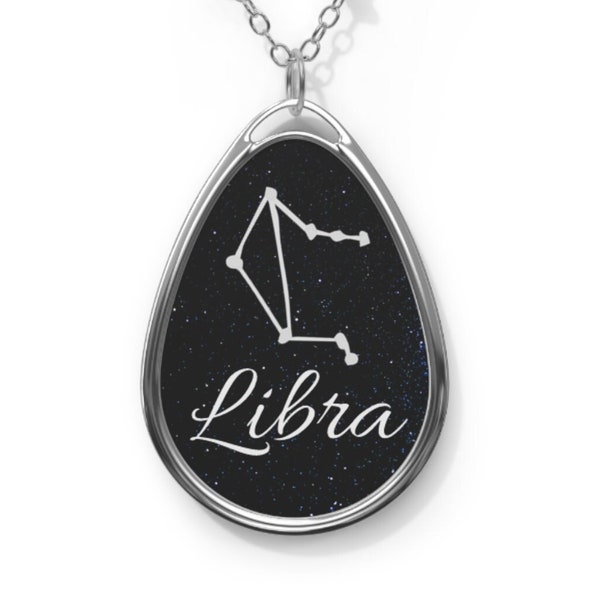 Libra Constellation Oval Necklace. Great gift idea for Spouse, Mom, BFF, or yourself.