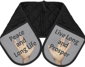 Traditional Vulcan Greeting and Response Oven Mitts