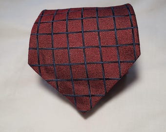 Vtg Countess Mara 1938 Silk Tie Red Blue Geometric Ivy League Made USA 4x58.5