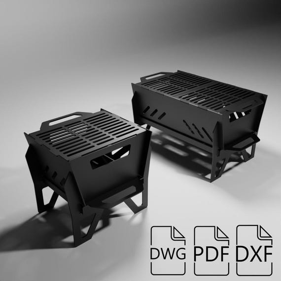 Mini and Standard Collapsible Charcoal Grill, Dfx for Plasma, Fire