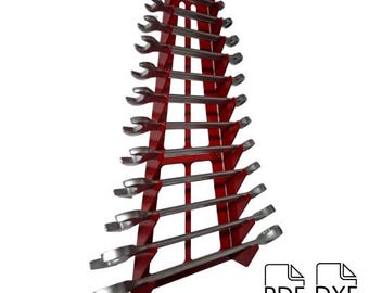 12 Piece Wrench holder and single and double grinder holders dxf, dxf for plasma, garage, workshop