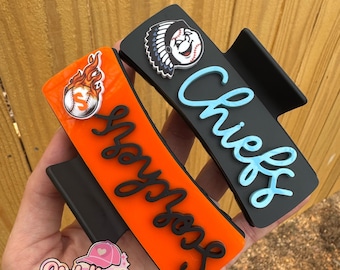 Custom Sports Claw Clip| Personalized Team Name Hair Clip| Custom School Colors Clip| Baseball Sports Mom Accessories