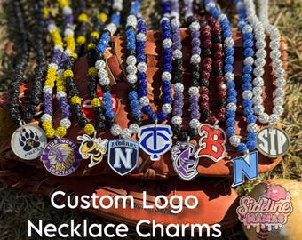 Custom Logo Necklace Charm| Team Logo Charm| Beaded Necklace Add-on| Acrylic Logo Charm| ANY Logo Pendant