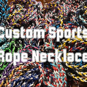 Custom Bulk Order For 3 Rope Titamium Braided Rope Necklace: Baseball, Softball, Football