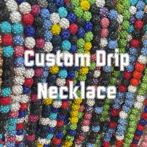 Baseball Beaded Drip Necklace, Baseball Bling, Custom Baseball Necklace