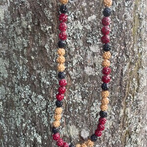 Baseball Rhinestone Maroon Black and Gold Color Beaded Necklace Baseball Drip Necklace Baseball Bling 18in