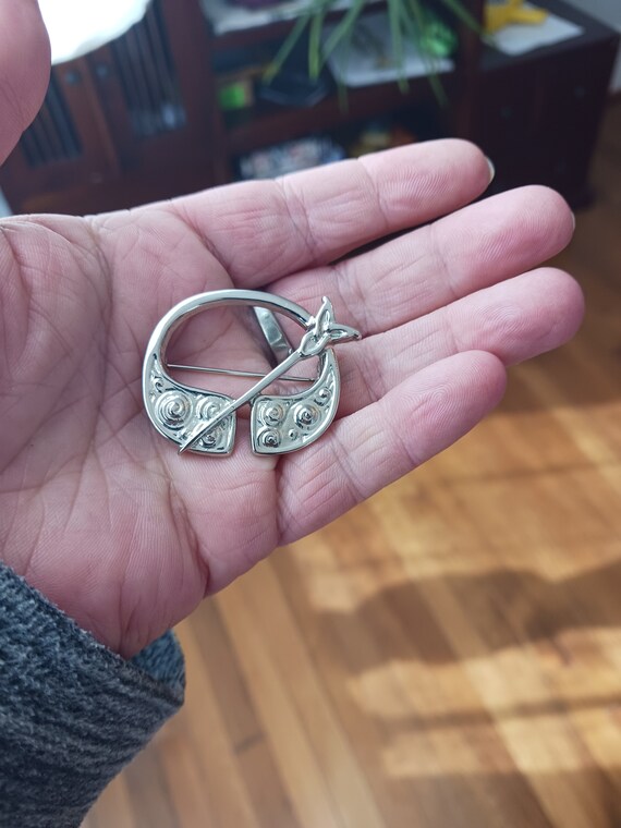 Celtic Trinity Knot and Spirals Brooch - image 4