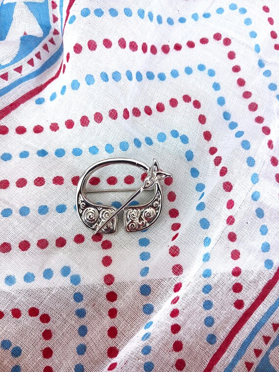 Celtic Trinity Knot and Spirals Brooch - image 2