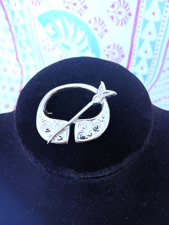 Celtic Trinity Knot and Spirals Brooch - image 1