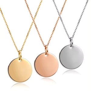 Blank Round Pendant with Chain for engraving or stamping