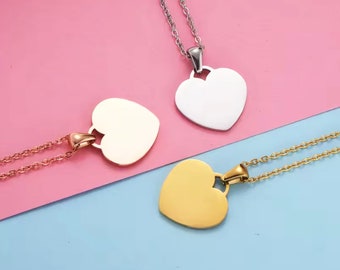 Heart Pendant for engraving or stamping