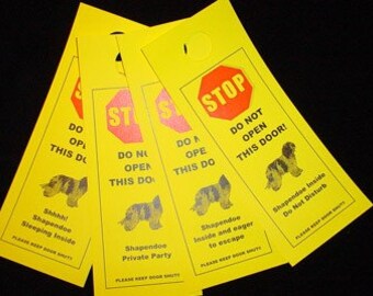 Shapendoe's Friendly Alternative to Beware of Dog signs Keeps Dog Safe