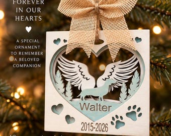 Personalized Pet Memorial Ornament | Dog Memorial Keepsake | Pet Loss Gift | Personalized Dog Ornament | Rainbow Bridge Keepsake